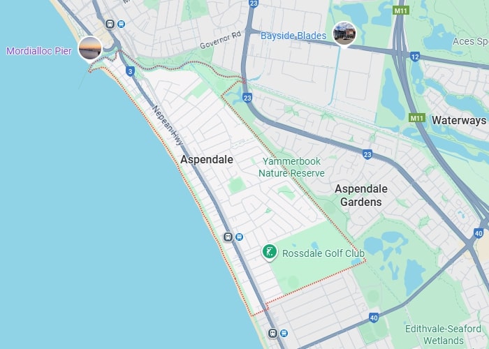 Aspendale map area