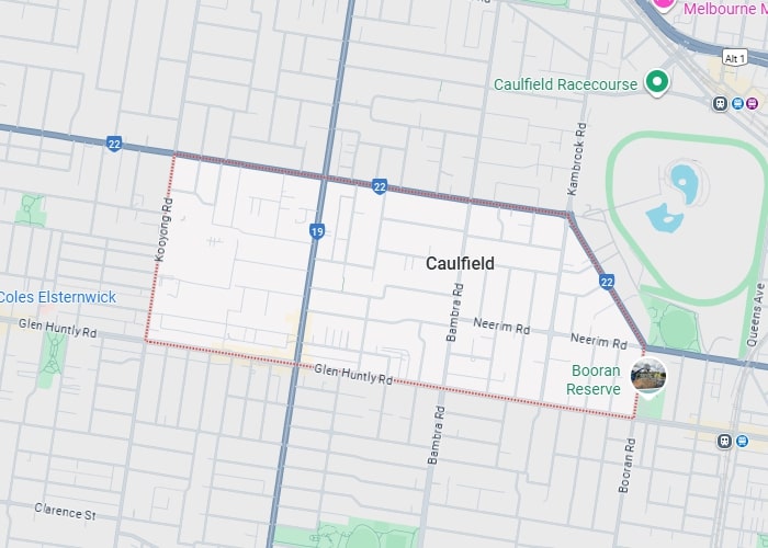 Caulfield map area