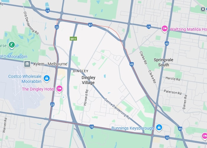 Dingley Village map area