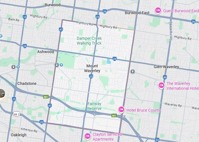 Mount Waverley map area